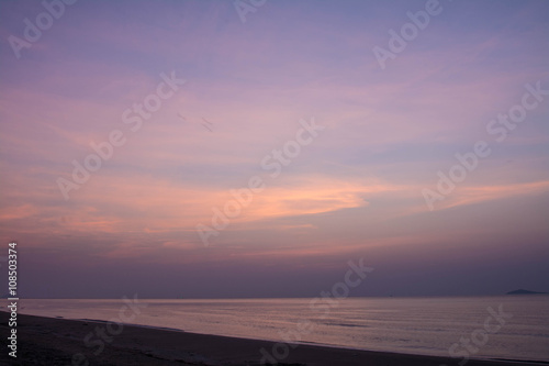 Wanakorn Beach at twilight ,Park Prachuap Khiri Khan, Thailand