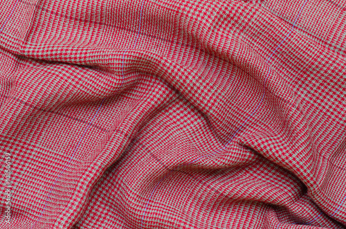 Texture of Red Striped Fabric.