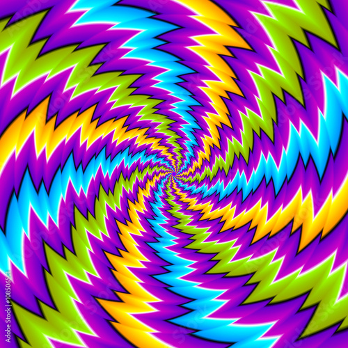Abstract colorful background with spirals (spin illusion)