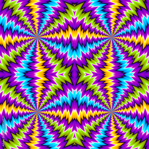Abstract colorful background  spin illusion . Seamless pattern.
