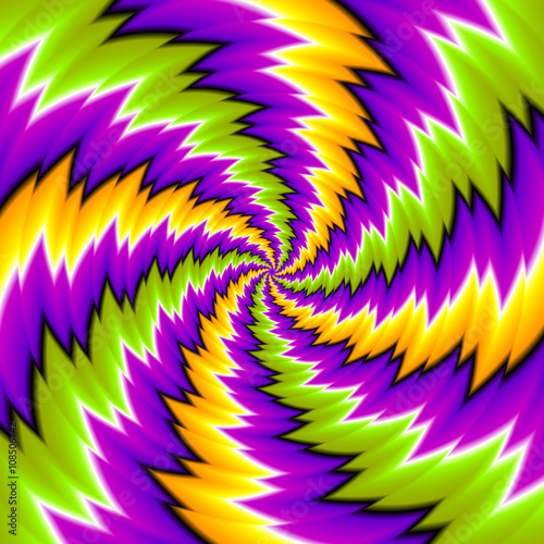Colorful  background with spirals (spin illusion)