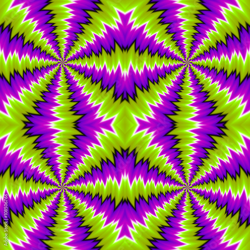 Green background with spin illusion. Seamless pattern.