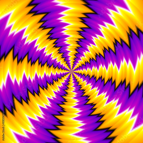 Yellow background with spin illusion