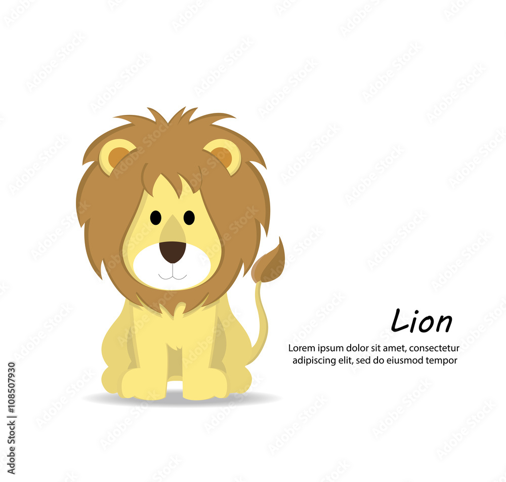 Vector of Cute cartoon lion Vector of Cute cartoon lion
