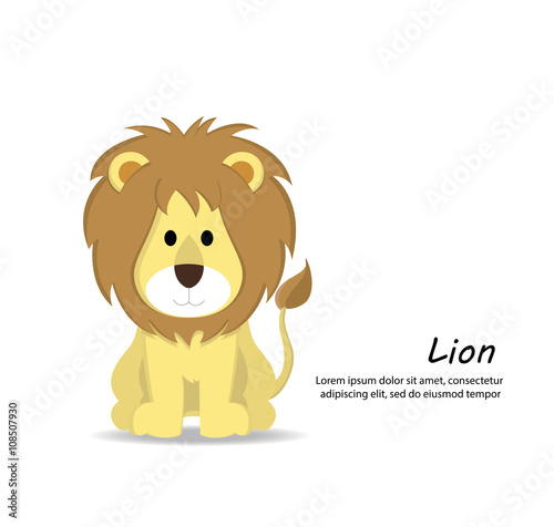 Vector of Cute cartoon lion