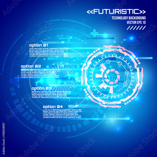 Futuristic interface infographics, HUD,  vector background