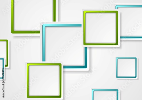 Bright green and blue geometric squares design