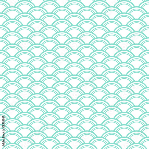 white & aqua fish scales pattern, seamless texture background