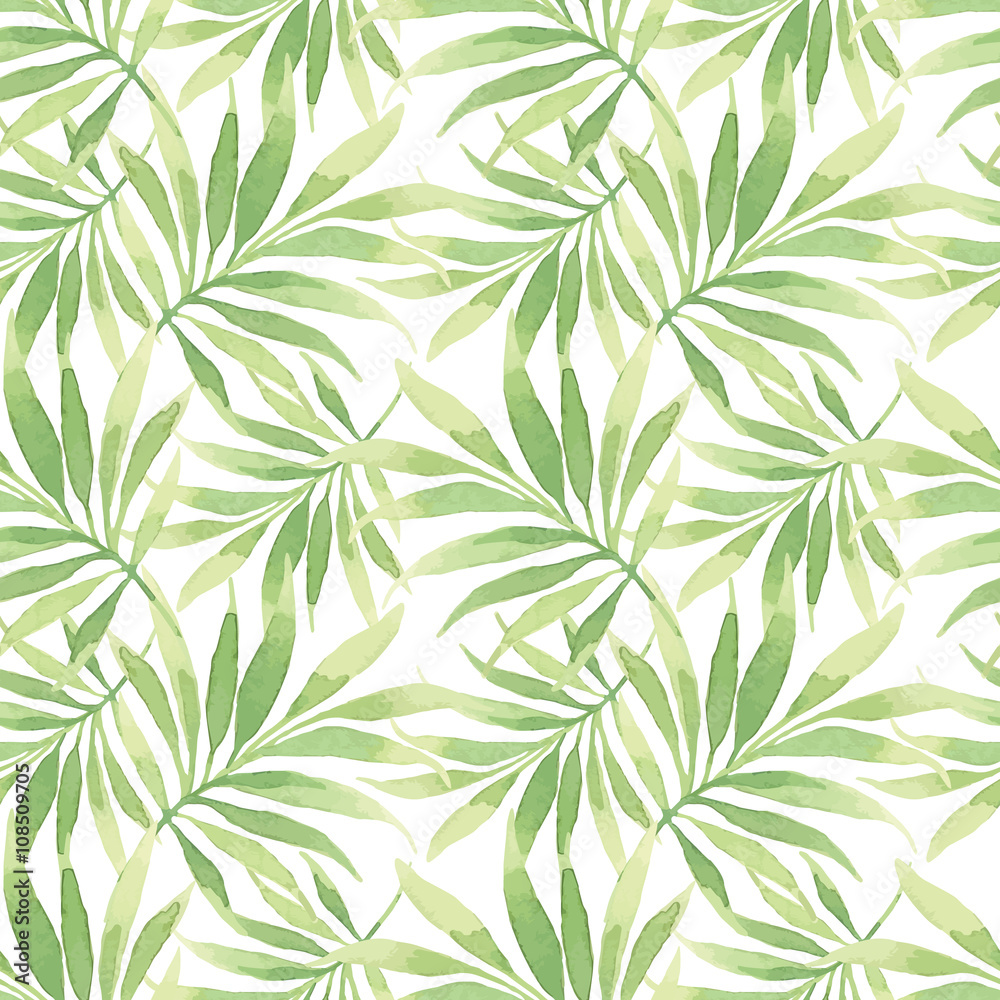 Tropical seamless pattern with leaves. Watercolor background with tropical leaves. Tropical seamless pattern with leaves. Watercolor background with tropical leaves.