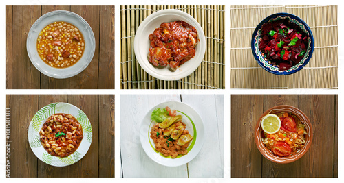Fotografija Food set African traditional cuisine.