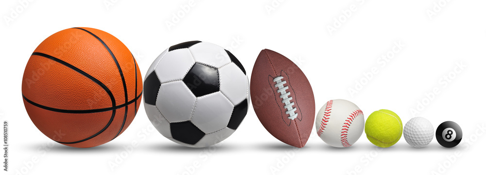 Collection of balls isolated on white background Collection of balls isolated on white background