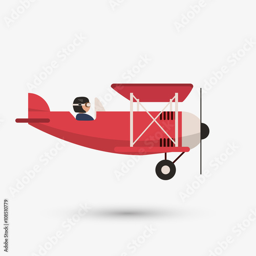 Airplane illustration design, editable vector