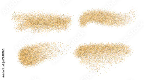 Sand vector elements. Sand stains isolated on white background. photo