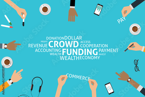 vector crowd funding concept,template