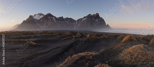 panorama photo of Stockness mountains in Iceland