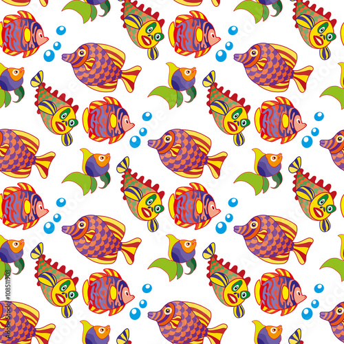  pattern with fishes © Evgenia