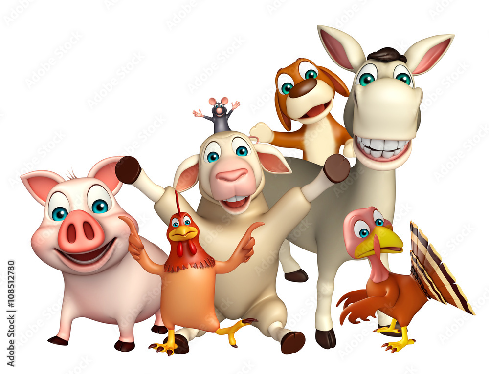 Naklejka premium Farm animal collection