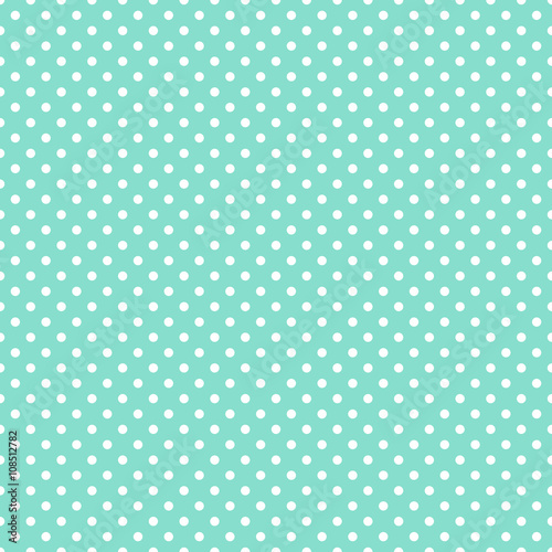 aqua & white polka dot pattern, seamless texture background