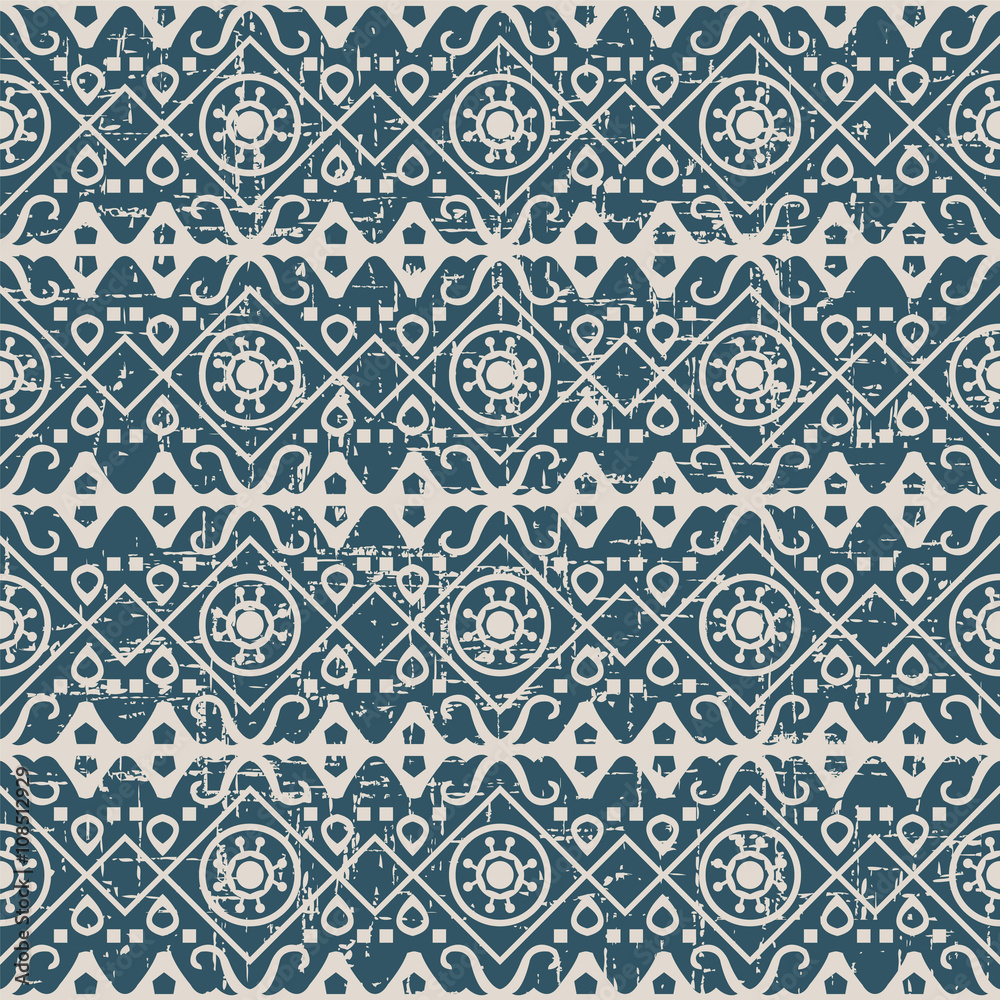 Seamless worn out antique background 010_check round aboriginal geometry
