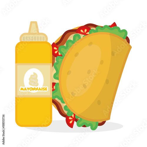 Flat illustration about fast food design 
