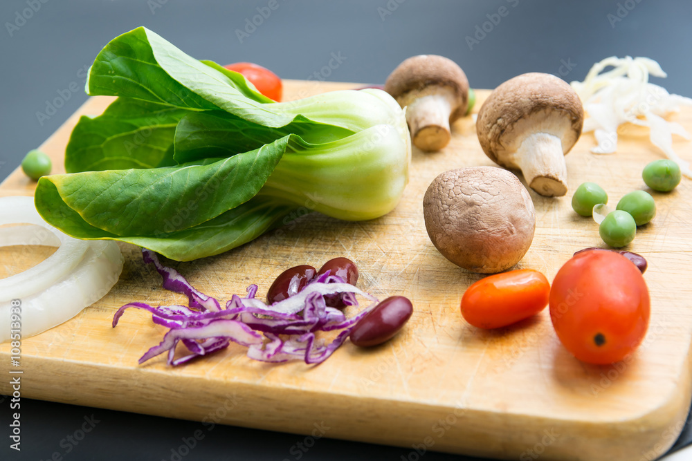 vegetables on the cutting board vegetables on the cutting board