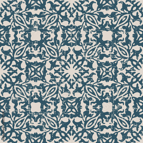 Seamless worn out antique background 011_curve geometry kaleidoscope