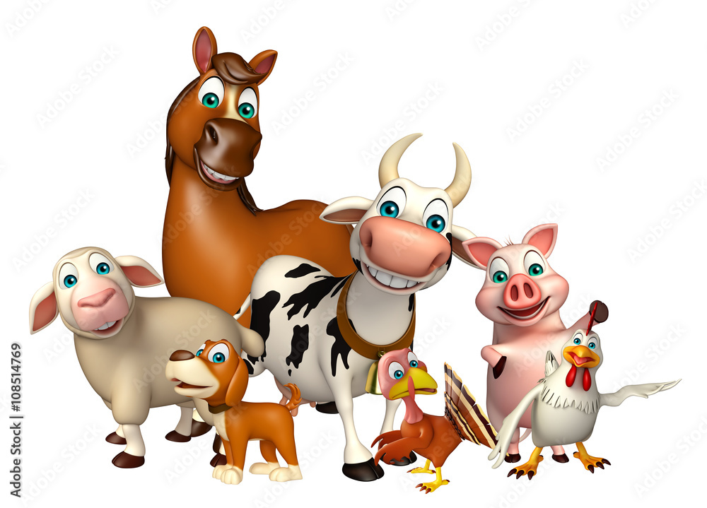 Fototapeta premium Farm animal collection