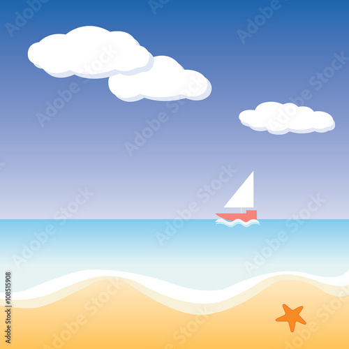 my illustration comfortable on the beach