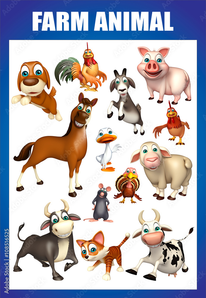 Fototapeta premium farm animal chart