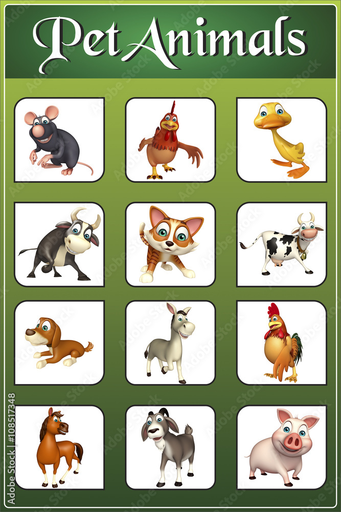 Fototapeta premium pet animal chart