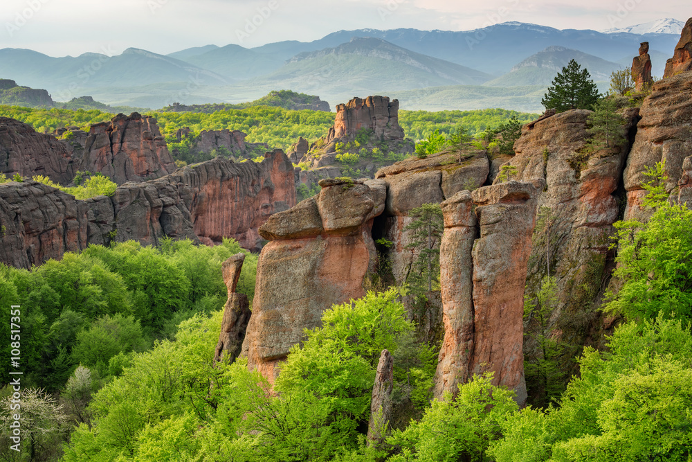 Magnificent morning view of the Belogradchik rocks, Bulgaria