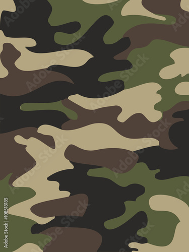 Camouflage pattern background. Woodland style. Vector illustration
