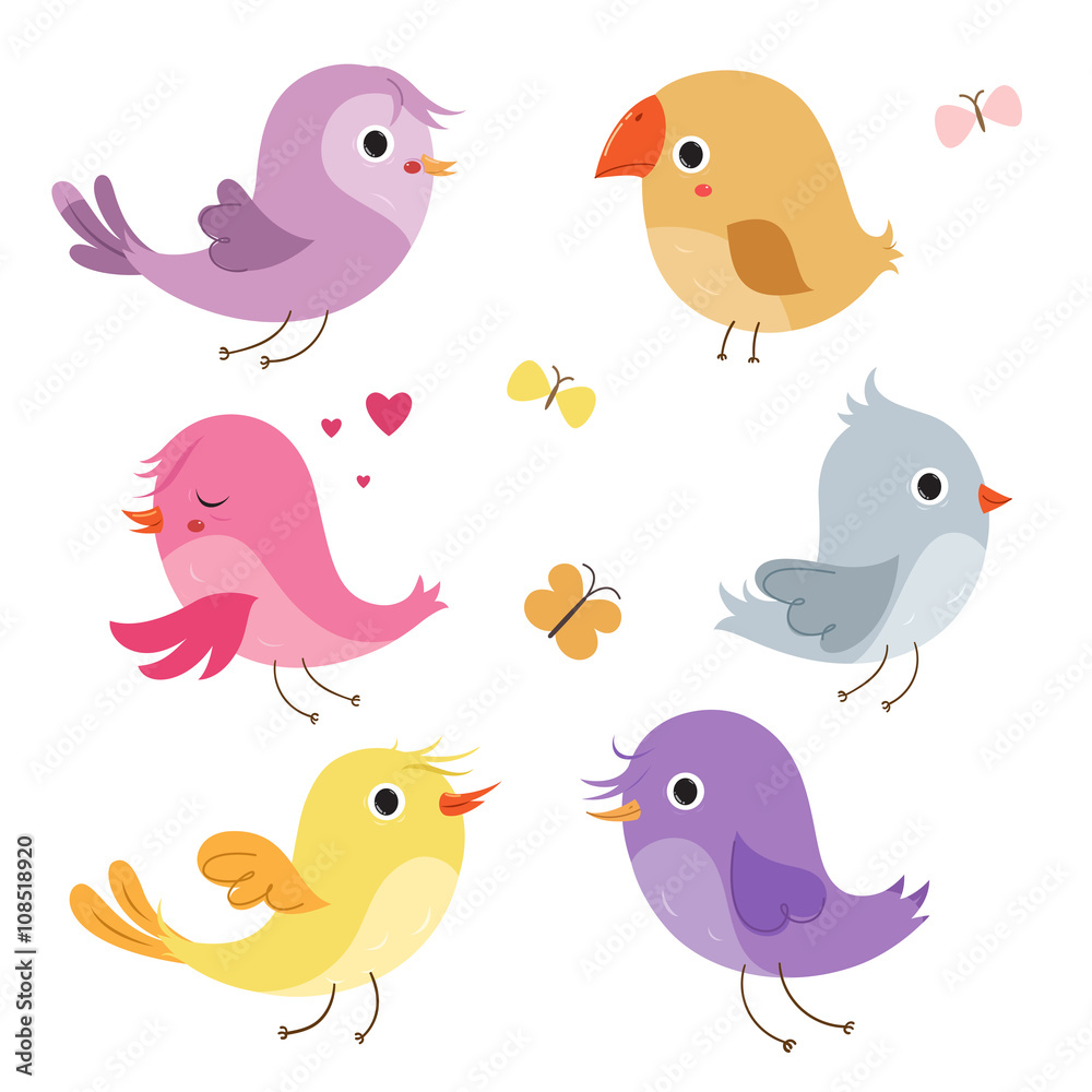 Cute birds in vector. Cute birds in vector.