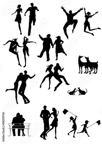 人物 カップル シルエット Stock Vector Adobe Stock