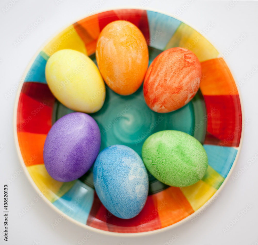 Easter eggs on a white background Easter eggs on a white background