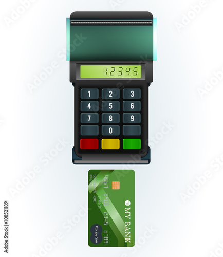 Payment terminal and bank card / Terminal to pay for goods by card