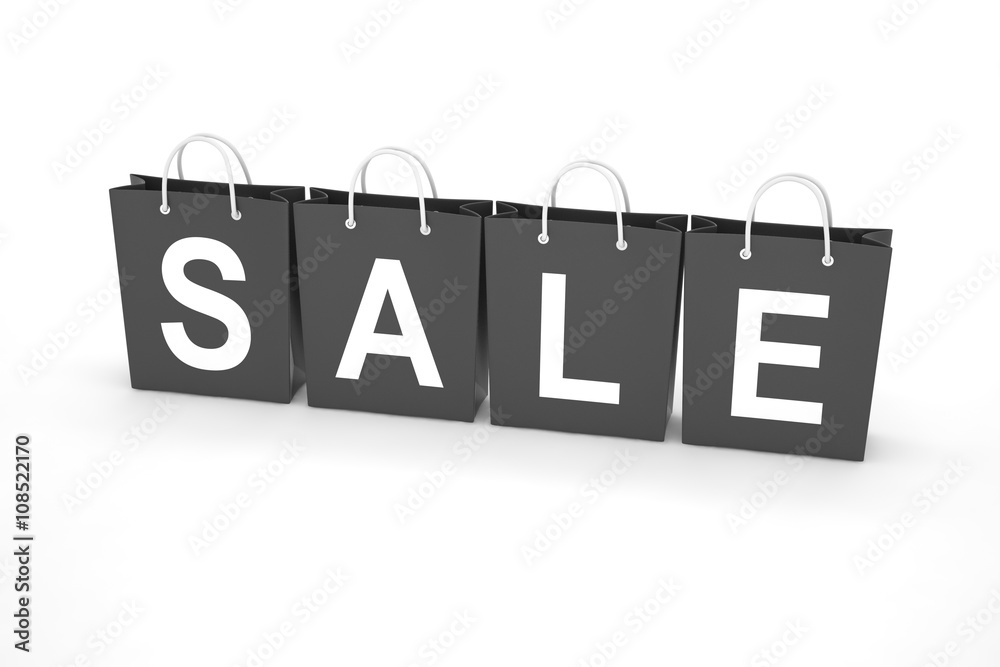 sale written on shopping bag. 3d rendering. sale written on shopping bag. 3d rendering.