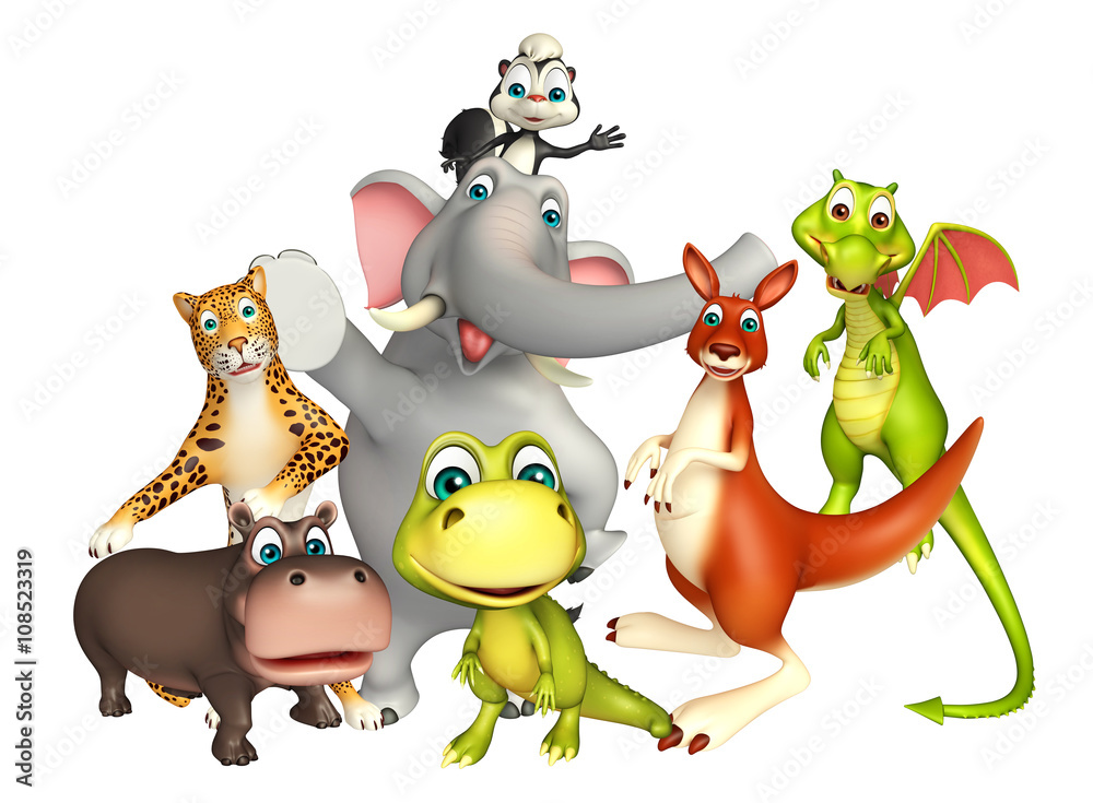 Fototapeta premium wild animal collection