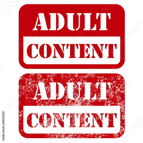 Adult content sign - shabby stamp