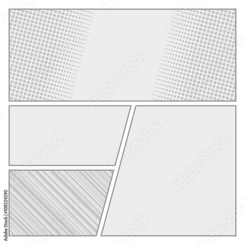 Comics pop art style blank layout template with dots pattern background vector