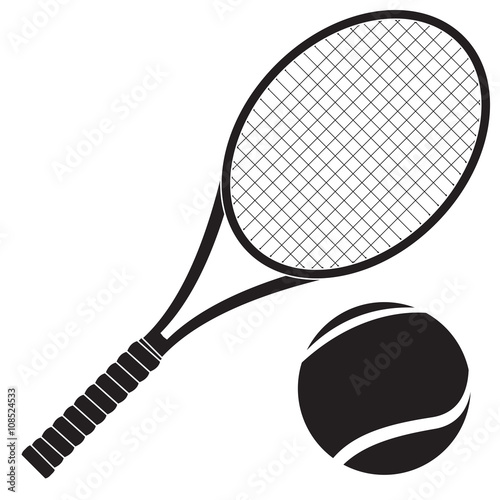 Tennis racket with ball