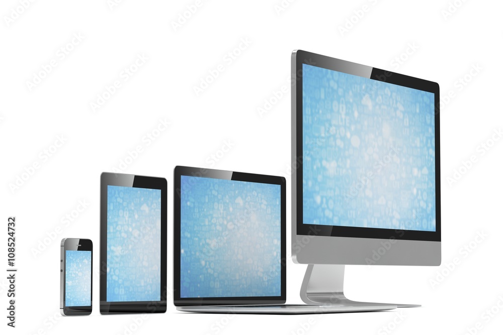 Ultimate web design, laptop, smartphone, tablet, computer, display. 3d rendering. Ultimate web design, laptop, smartphone, tablet, computer, display. 3d rendering.