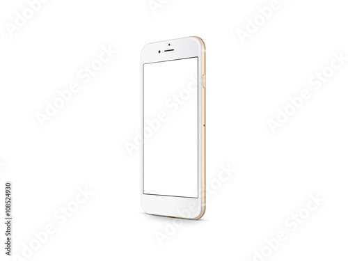Phone rose gold isolated on white background