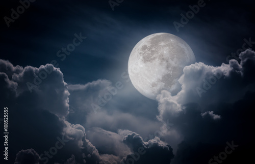 Nighttime sky with clouds, bright full moon would make a great background.