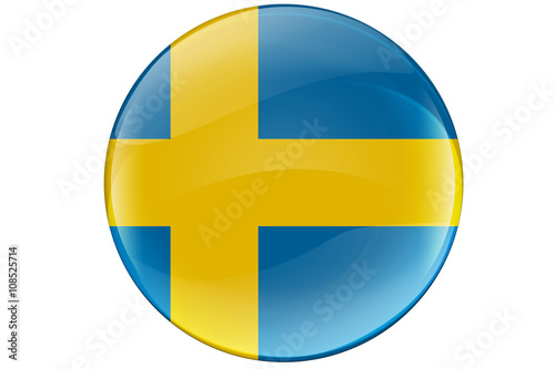 Sweden  Button Flag