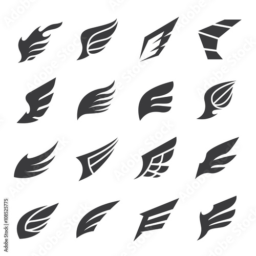 Wings Collection ,Wing design elements,wing logo,Vector illustration 