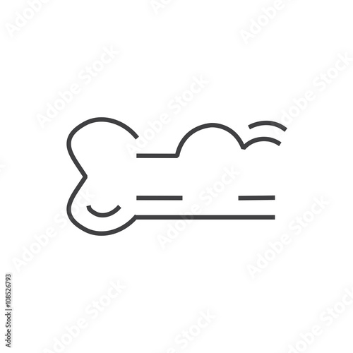 Line icon bone cancer icon