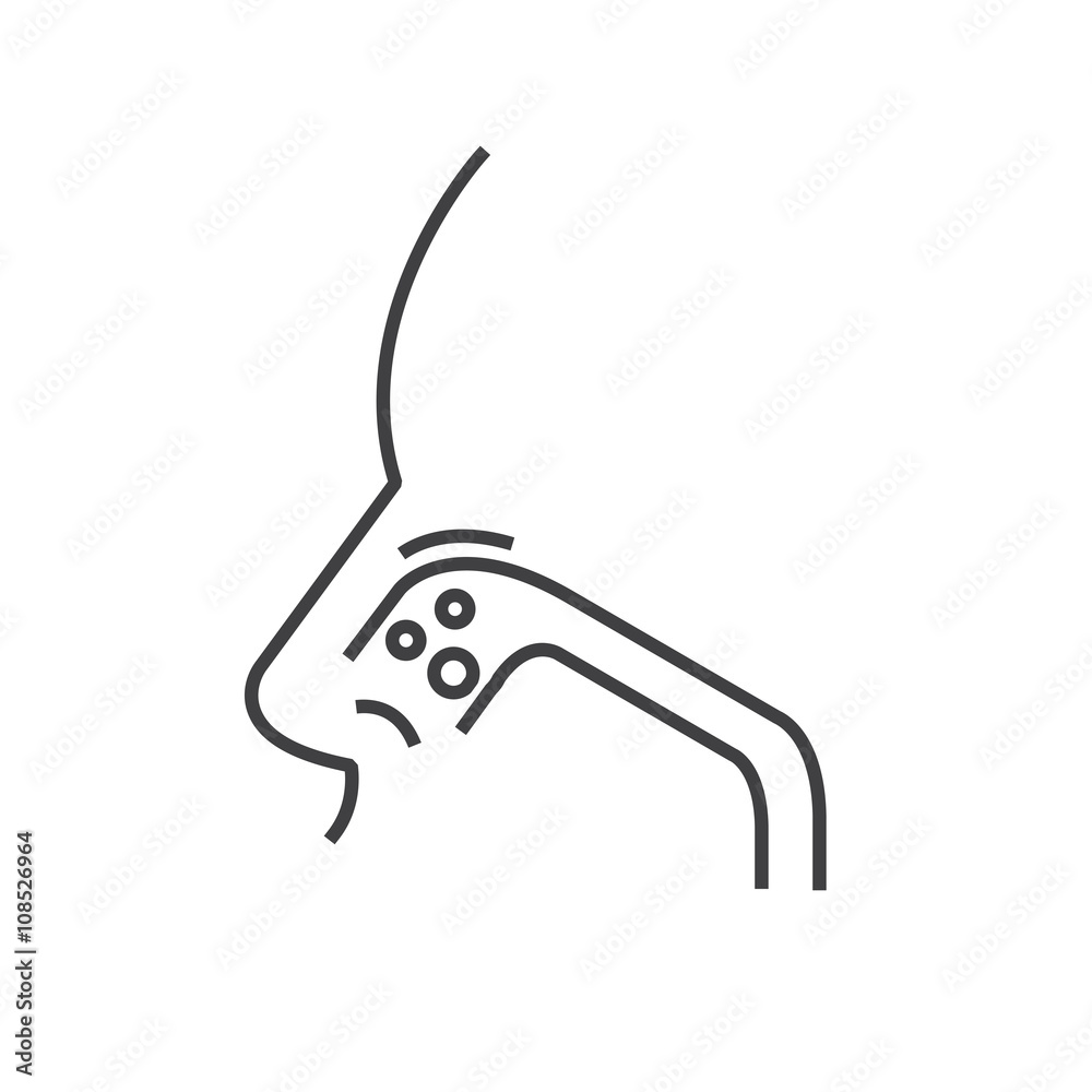 Line icon Nose cancer icon Line icon Nose cancer icon