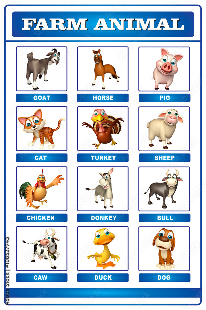 farm animal chart Stock Illustration | Adobe Stock