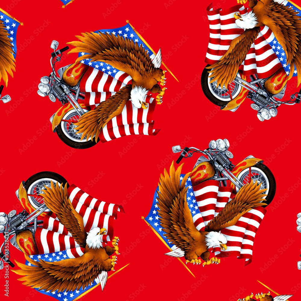 白頭鷲 星条旗 オートバイ Stock イラスト Adobe Stock